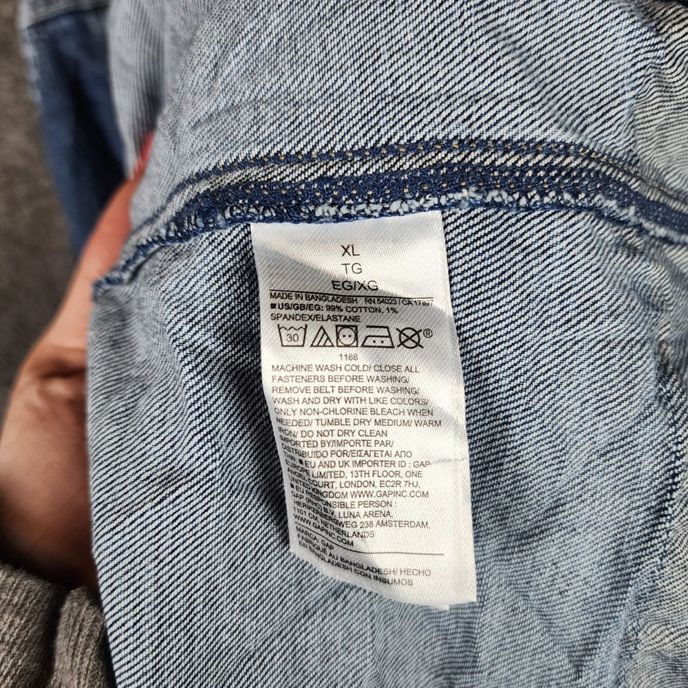 Gap Dress Womens XL Denim Midi Button Front Blue Raw Hem NEW - Picture 7 of 7